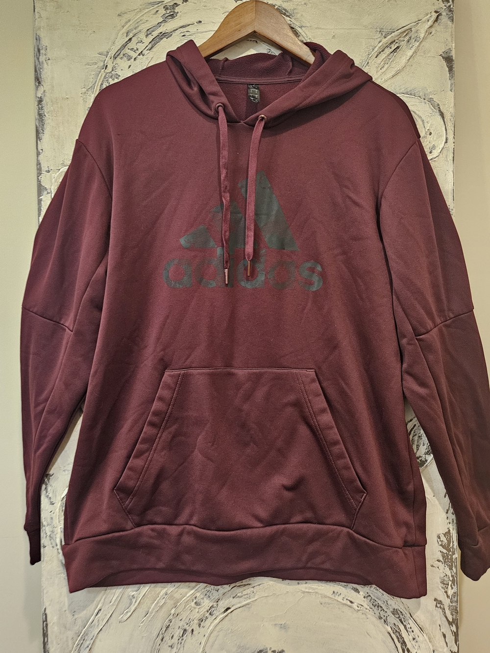 adidas Men's Burgundy Pullover Hoodie
